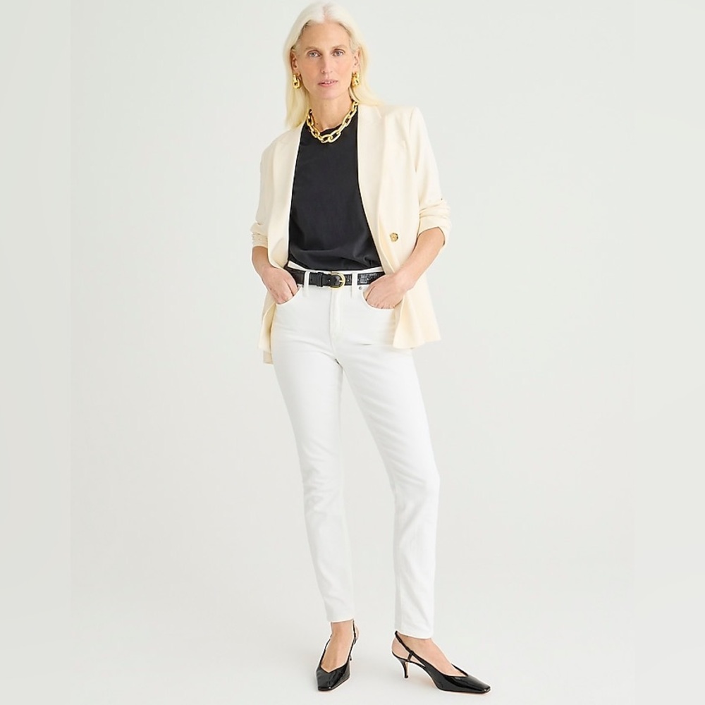 NWT J. Crew 9" toothpick jean in white wash